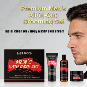East Moon Men's Multi-Effect Grooming Kit - Face & Body Care | Glycerin Lock-Moisture & Deep Cleanse Set