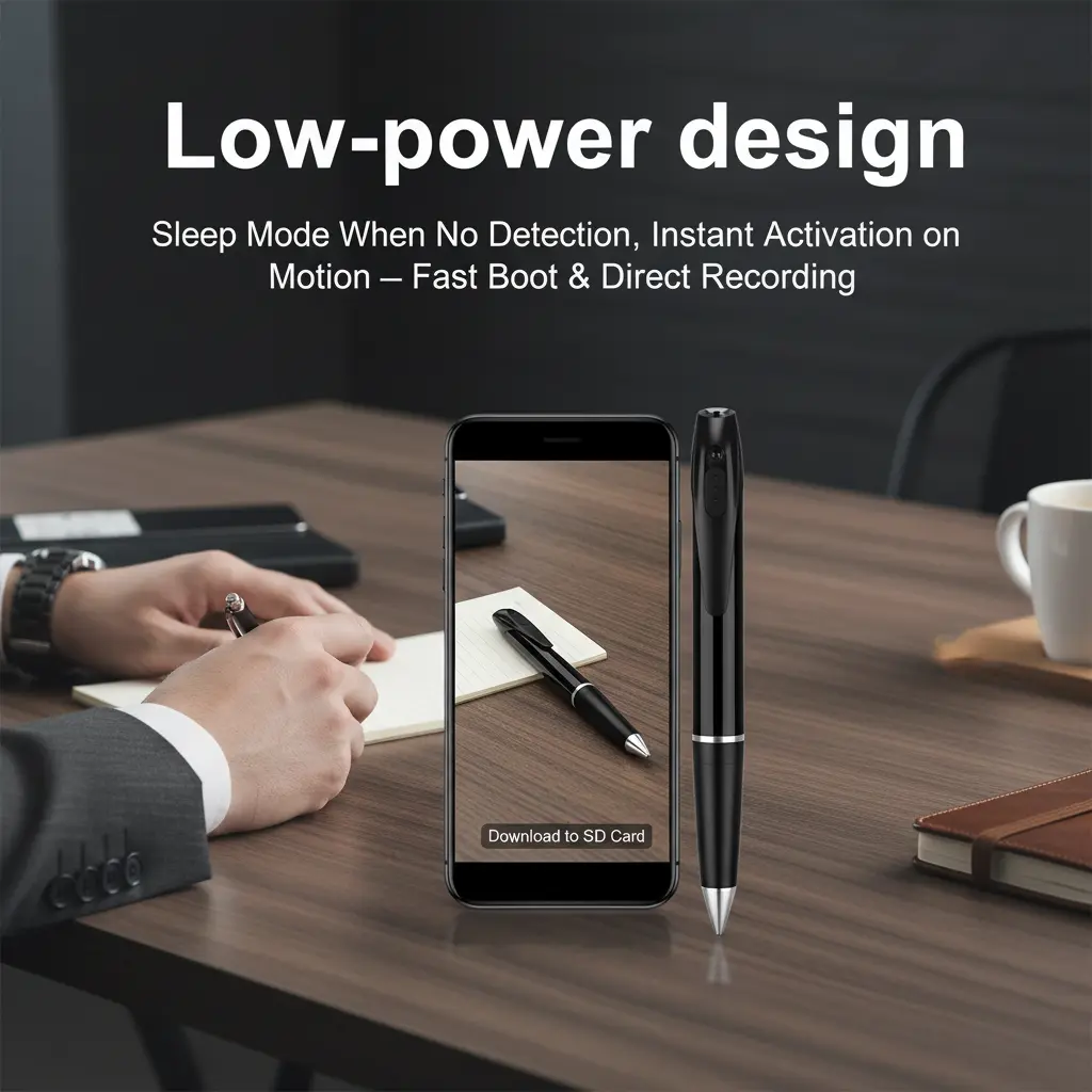 1080P FHD  Pen, 2-in-1 Writing & Video Recording, WiFi & AP Hotspot Remote View, 300mAh Battery, SD Card Storage, Portable for Class, Meeting, Home, Office, Hotel