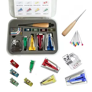Bias Tape Maker Set Quilting Hemming Seam Tools Pin DIY Sewing Accessories Patchwork Tool Set Awl Bias Binder Foot