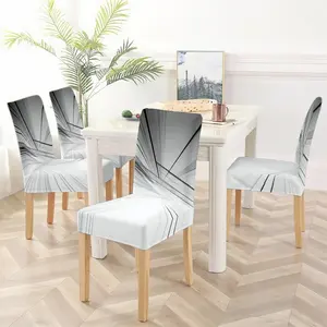 Simple radiating line pattern printed chair cover, easy to install and detachable chair cover, suitable for all seasons, suitable for kitchen, living room, dining room and office chairs, home decoration chair cover.