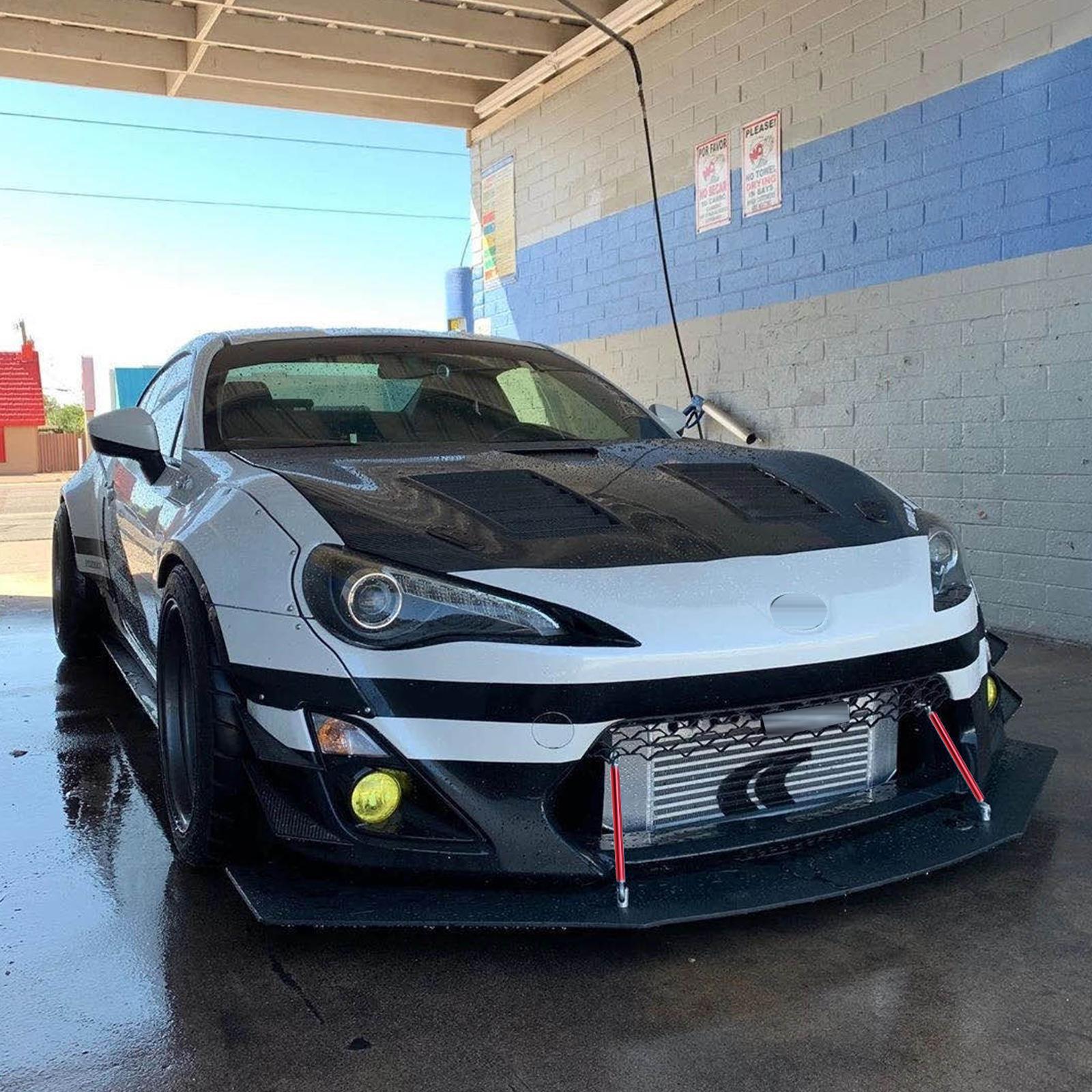 DIBMS 2PCS 6"-9" Adjustable Splitter Strut Rods, Car Front Bumper Lip Support Bars, Universal Bumper Splitter Diffuser Strut Tie Support Rods Compatible with Most Vehicles (Red) Car Accessories