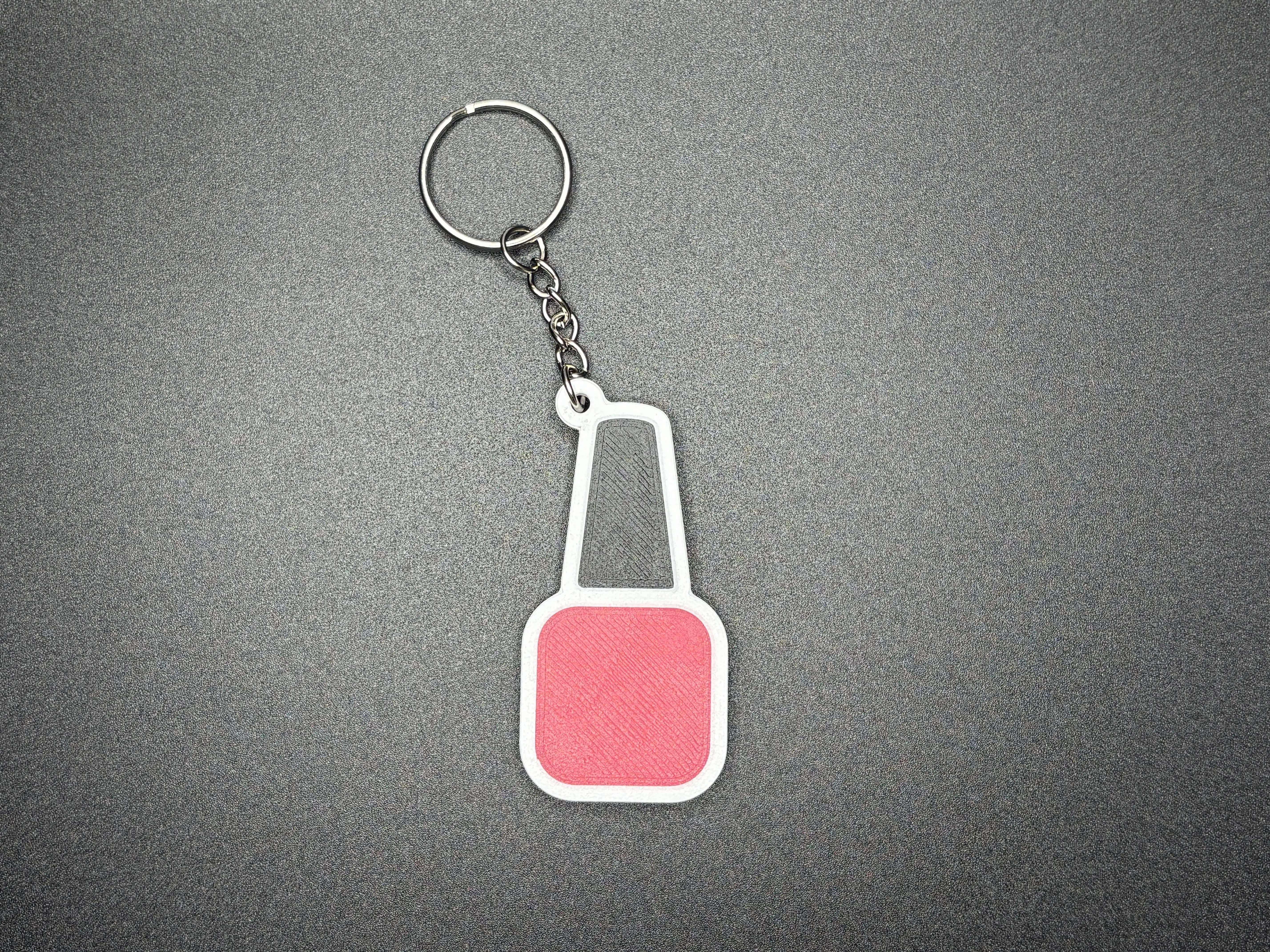 Hot Pink Nail Bottle NFC Keychain