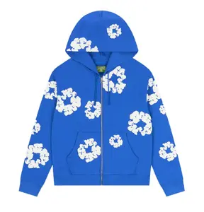 Denim Tears Cotton Wreath Zip Hoodie Royal Blue - size S, L, XL, XXL