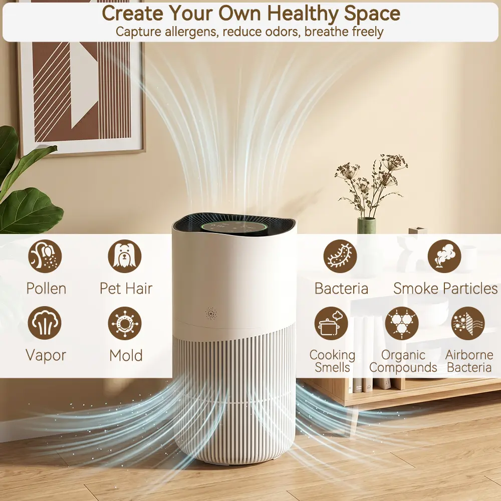 Smart negative ion Air Purifier for pets and home use  removing formaldehyde and PM2.5 With app control