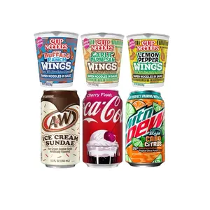 Limited Edition Bundle Cup Noodles Wings Variety Pack Buffalo Ranch Garlic Parmesan Lemon Pepper with A&W Ice Cream Sundae & Coca-Cola Cherry Float