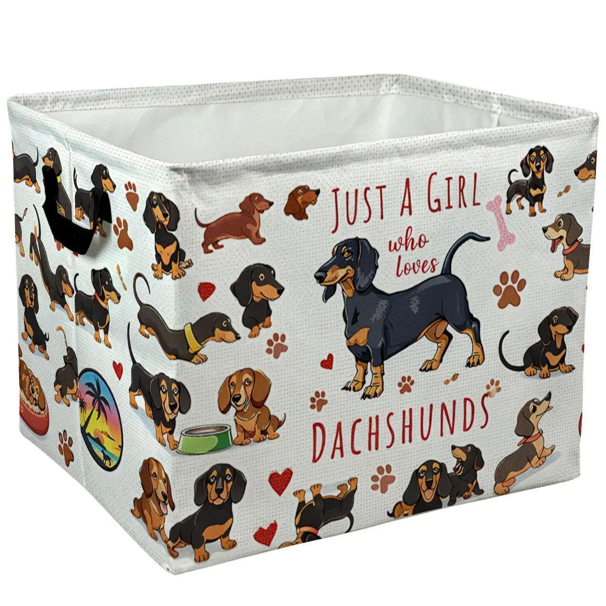 Cute Dachshund Dog Print Storage Baskets Storage Boxes Home Decor Storage Clothes Organization And Storage Home Decor Storage Holiday Gifts，Organizer For Toys， Books， Laundry Baskets