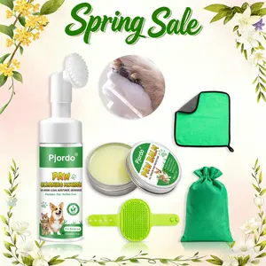 Dog Paw Cleaner Kit No Rinse Waterless Soap-Free Cleanser for All Breed Sizes with Healing Balm for Dry Cracked Paws Protector Care Set,valentine's day gifts for her/him