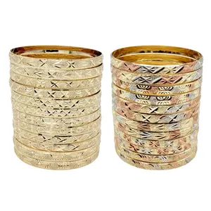 Bangle Me- Decorative Bangles with Unique Designs, Textured Finish, Elegant Gold and Silver Color, Versatile Style for Various Occasions