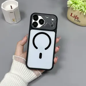 High-quality clear phone case, MagSafe compatible magnetic phone accessory with metal lens mount and lens protector, military-grade drop and shockproof protection, suitable for iPhone15/16/17 Pro/Max/Plus devices