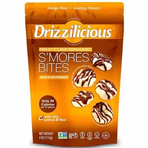 [Hot 2026!!!] Drizzilicious Mini Flavored Rice Cakes S'mores - Rice Crisps, Healthy Snack for Adults and Kids, Vegan, Gluten Free Snack, Allergen Free, Only 90 Calories Per 21 Pieces- 4 oz (Pack of 1)