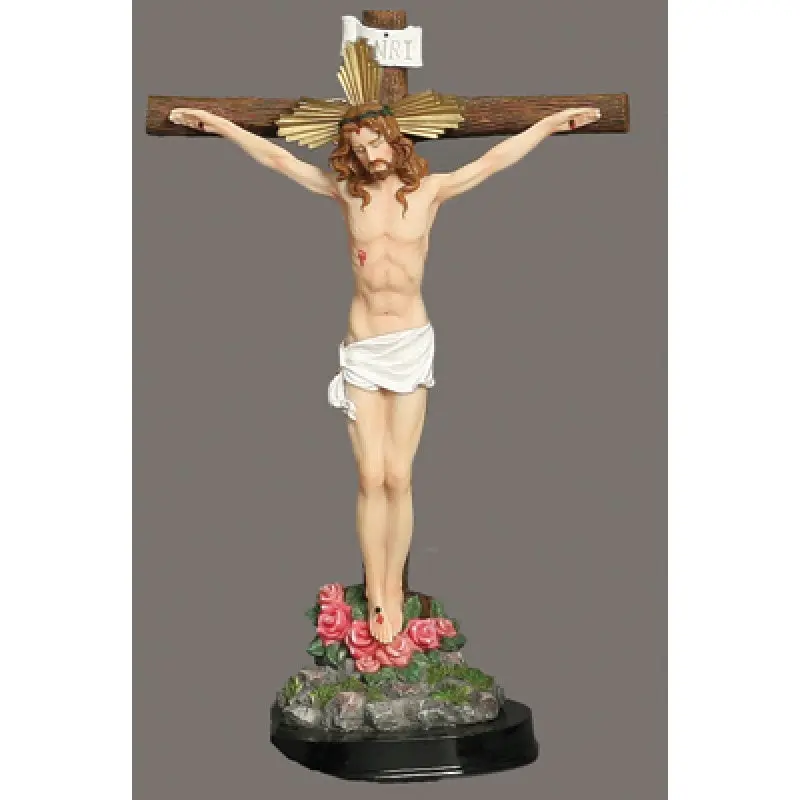 Crucifijo de Madera con Base 12"