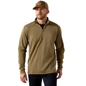 10071406 Ariat Men's Hex Fleece 1/2 Zip Baselayer - Dusky Green