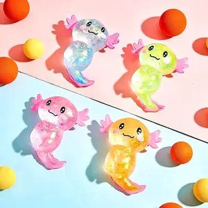 2026 New Style Sequined Axolotl Cartoon Salamander Squishy Malt Sugar Stress Relief Toy, Vent Toy for Students, Cute Red-Mouthed Turtle Party Bag Gift for Home & Festive Use