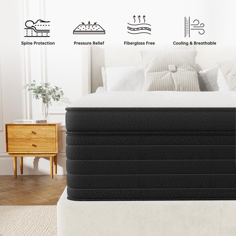 8 inch Medium Firm Hybrid Mattress Memory Foam and PocketSpring Twin Full Queen King Size Mattress In a Box