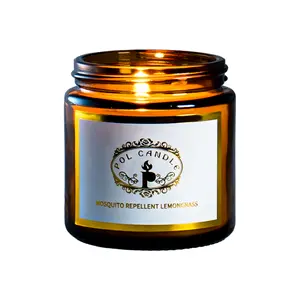 Mosquito Repellent Lemongrass Smal。AAmber Jar Scented Candle