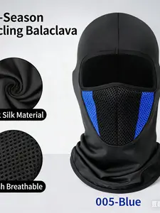 Autumn Winter Fleece Lined Warm Head Cover, Outdoor Cycling Motorcycle Full Face Windproof Mask Hat, Unisex Sporty Plain Design, Outdoor Sports Mask, Thermal Ski Mask, Full Balaclava