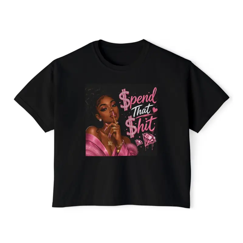 Spend That Shit T-Shirt in Black, Sizes S to 2X, Available in Butter, Chalky Mint, Ivory, Orchid, Pepper, Peachy, White