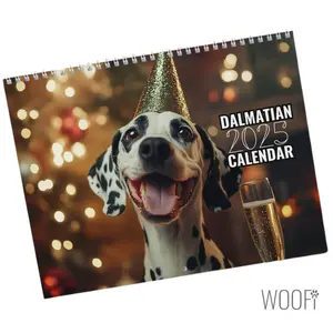 Dalmatian Calendar 2025, Dalmatian Wall Calendar Gift, 12 Month Hanging Wall, Desk Calendar, Dog lover, Support Dog Shelters  Analyze listing