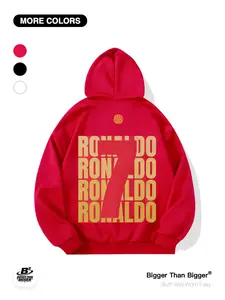 Cristiano Ronaldo Graphic Hoodie, Loose Fit Casual Sweatshirt with Pockets, Breathable Sportswear for Men and Women, Trendy