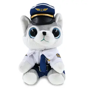 SPARKLE EYES PLUSH - SMALL WOLF PILOT DRESS UP
