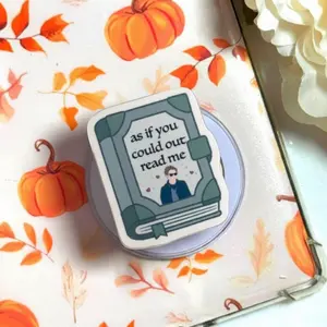 Funny Bookish Phone Grip "As If You Could Outread Me" Reader Pop Socket, Cute Book Lover Griptok, Kindle Phone Stand Gift
