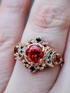 Elegant Simplicity E-Commerce Colorful Diamond Set Luxury Ring, Zircon Stone Bestseller Women's Jewelry Accessory