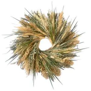 Natural Green & Golden Grains Wreath 18-30"