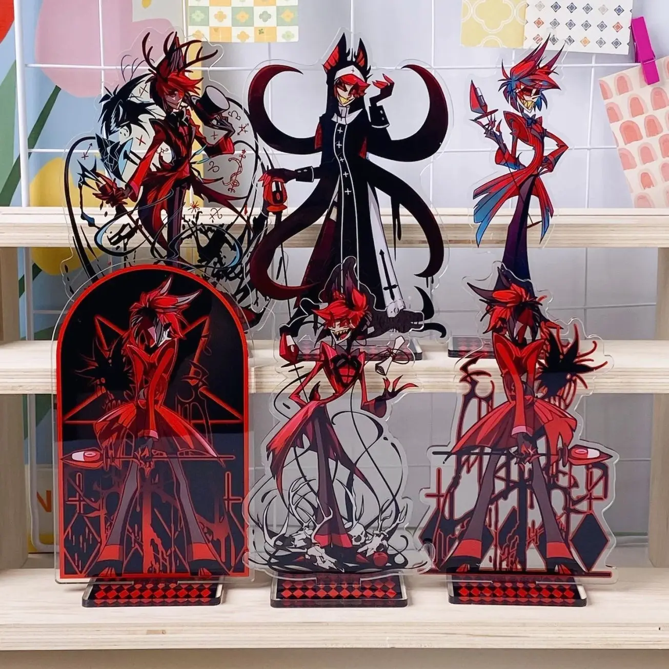6 ops Hazbin Hotel Alastor Acrylic Standee |  Radio Demon Acrylic Stands, Anime Fan Collectible Gift