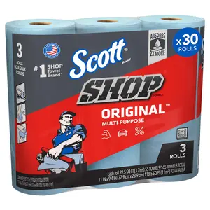Scott shop towels original original blue shop towels 94x11 sheets 10 packs of 3 rolls 55 towelsroll 30 rollscase towelscase