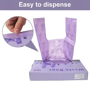 pet supplies 100Pac Portable Pet Waste Bags, Suitable for Discreet Waste Disposal of Feminine Products, Diaper Disposal Or Pet Waste Bags. Odor-Sealing Cat Litter Poop Scoop Bags with Handle Spoon Tie Bags Dog Waste Bags