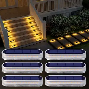 Solar Powered Outdoor Light, Waterproof LED Path Light, Outdoor Solar Step Light, Solar Landscape Lights, Solar Powered Light Bar for Stairs Driveway Walkway Pathway Porch