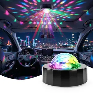 Magnetic Car Disco Ball Light 7 Colors,Rechargeable Battery Mini Disco Ball,Disco Lights with Sound Activated Multicolor Lights Mini Disco Ball DJ Disco Lights for Car Room Interior Deco