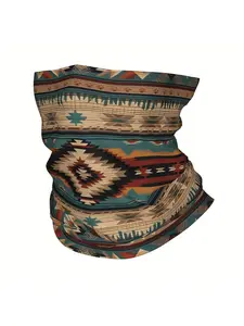 Ethnic Navajo Pattern Thin Bandana Scarf  Multi-Use Neck Wrap Headband with Vibrant Geometric Design for Women Men Casual Formal Outfits Neck Scarf, Head Wrap Trendy Scarf