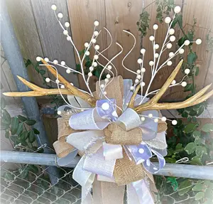 White & Tan Deer Antler Christmas Tree Topper