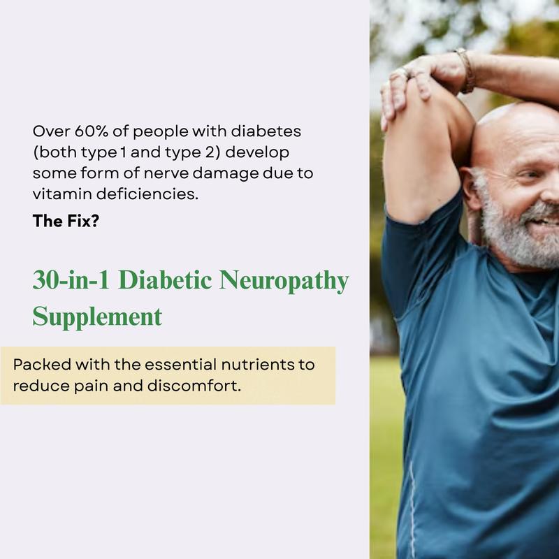Zen Life Organic Diabetic Neuropathy Supplement 60 Capsules with Alpha Lipoic Acid & B Vitamins for Improved Nerve Function & Blood Sugar Balance Made in USA Healthcare