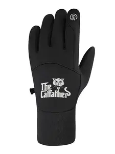 The Catfather Parody Mafia Cat Logo Graphic Trendy Warm Gloves for Cycling Camping