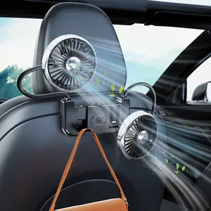 Oatsbasf Tesla Fan Dual Head Rear Seat Cooling Fan, Compatible with Tesla Model Y (Juniper) / Model 3 (Highland) 2021-2026, Hook Mount Backseat Air Circulator for Kids, Baby and Pets / Ventilador refrigeración para Tesla Model Y/3.