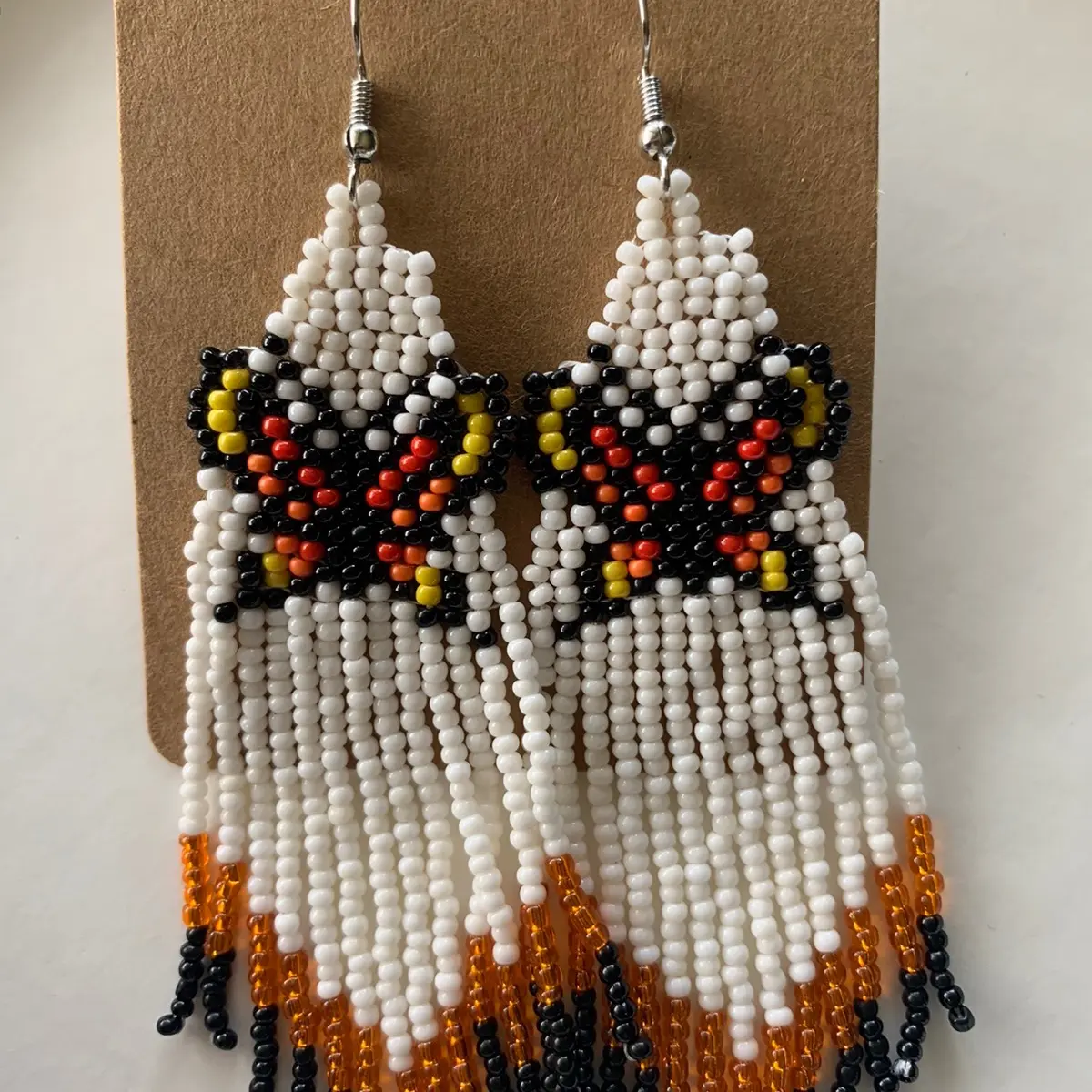 Beaded butterfly earrings