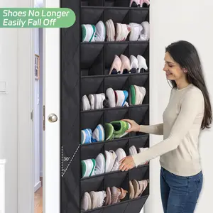1Pc 24 Pairs Over the Door Shoe Organizer for Closet, Deep Pockets Large Hanging Shoe Rack for Door, 8-Tier Shoe Holder Hanger Shoe Storage Organizer