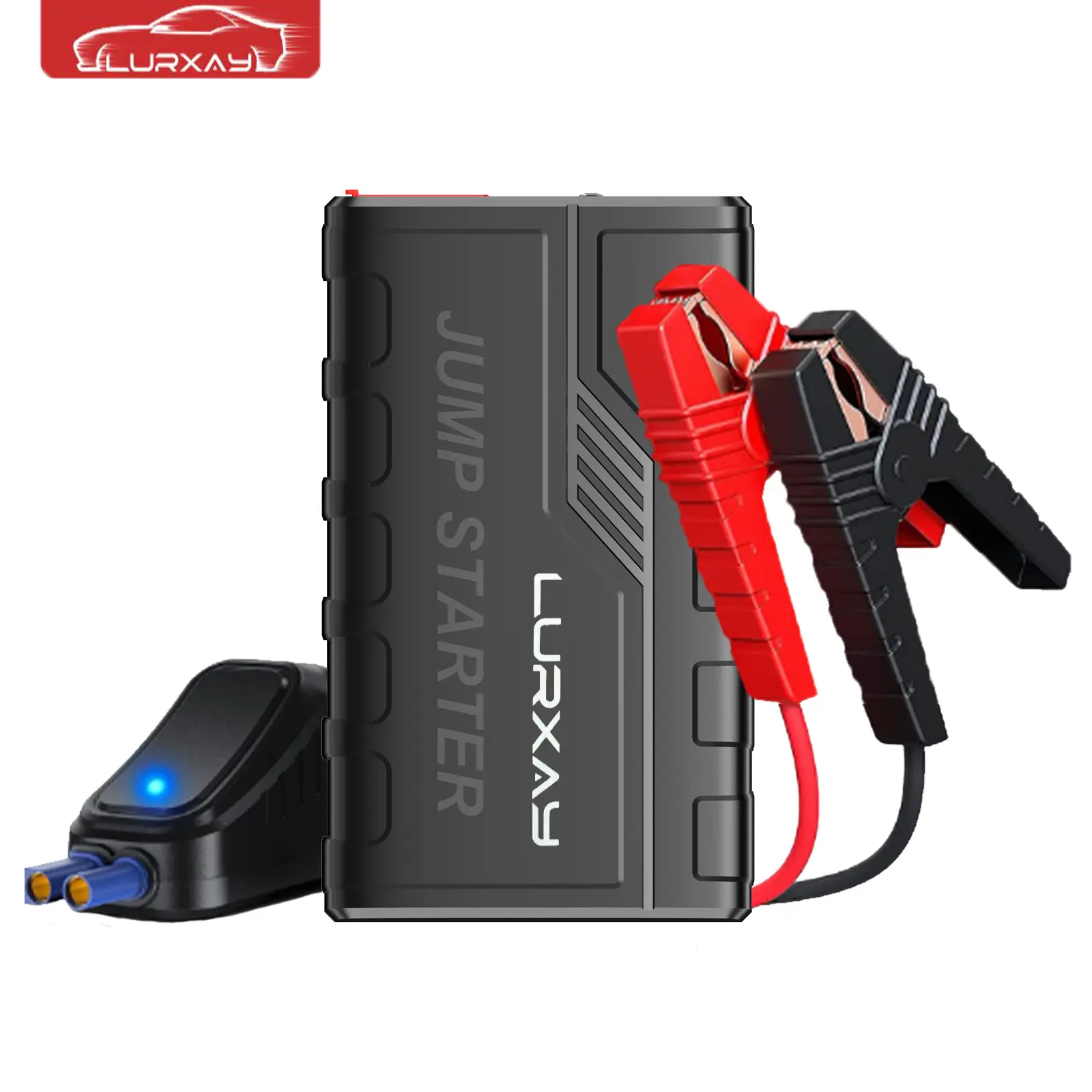 600A Start/1200A Peak Compact Travel Size Portable Charger Car Jump Starter, Multifunctional 4-in-1 Emergency Companion with USB Fast Charging Output, SOS Warning Light, Intelligent Battery Clamps for Sedans, Winter Outdoor Adventures, Batteries