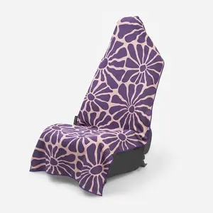 Abstract Floral Silky Car Seat Cover Towel, Soft Breathable Auto Seat Protector, Universal Interior Seat Wrap, Elegant Geometric Flower Vehicle Accessory, Easy Install Washable Car Seat Cover for Everyday Travel