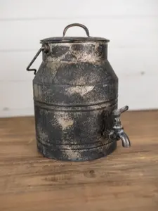 13" Metal Milk Container with Faucet