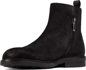 Clarks Clarkdale Zip Black Suede 9.5 D