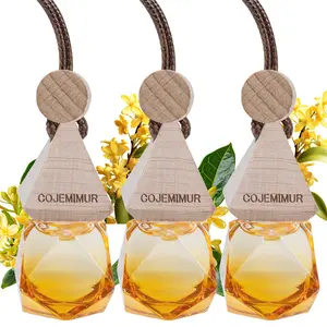【Summervibes】Osmanthus Longjing-scented hanging car air freshener with essential oils, essential oil car diffuser, wooden diffuser cap—ideal for car decoration and air freshening (available in 6 scents)