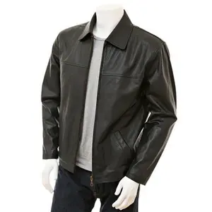 MotorCycleJackets Men's Harrington Style Real Sheepskin Leather Jacket