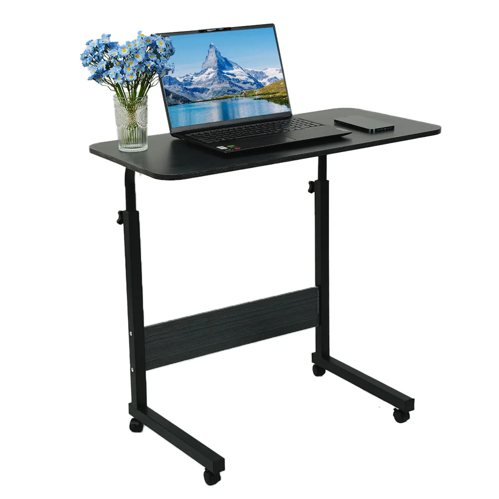 Mobile Standing Desk, Laptop Desk Height Adjustable, Rolling Standing Laptop Desk with Wheels, Ergonomic Sit-Stand Workstation, for Home Office