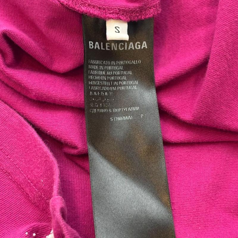 Balenciaga Women's 90/10 Large Fit Vintage T-Shirt Dark Pink