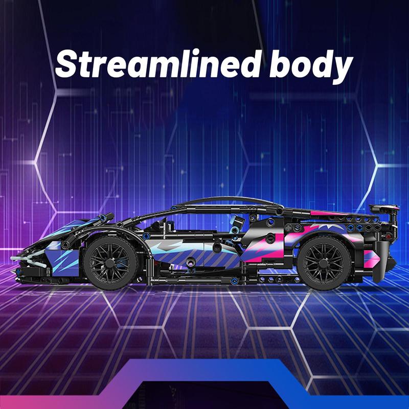 Remote Control Car Building Set 1:14 Technical Sports Racing Car Kit with Realistic Details & Scissor Doors Toys Gift for Adults Boys Age 12+ 1314 PCS