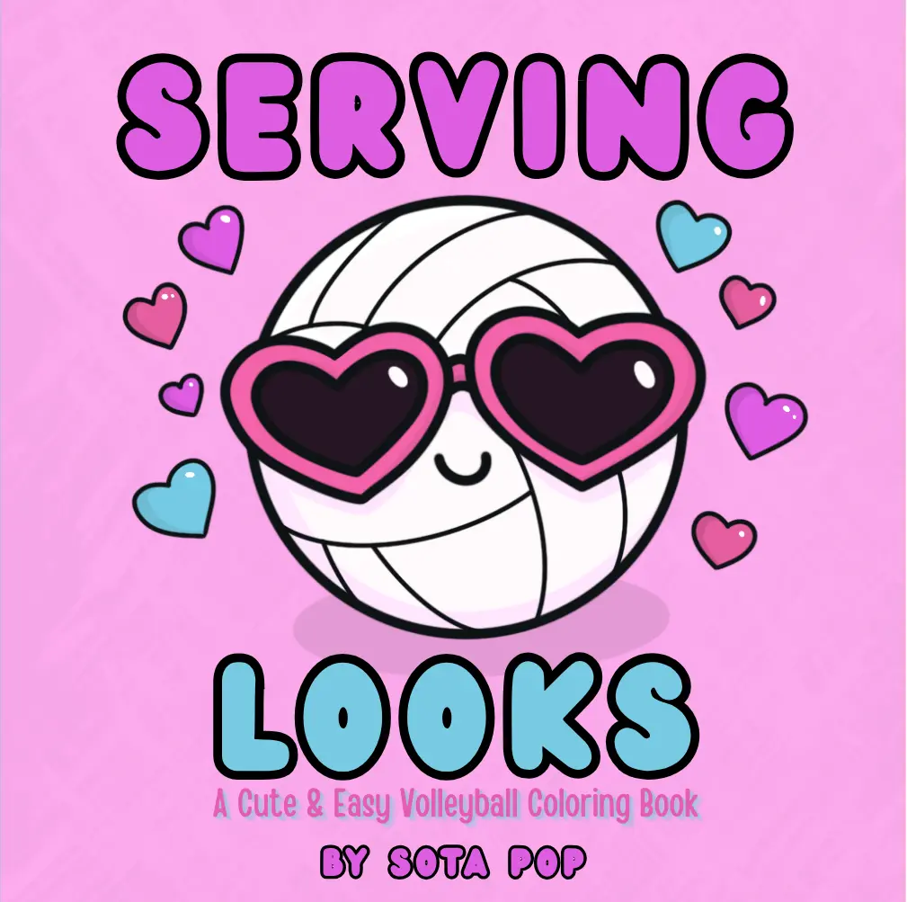Kids' Volleyball Coloring Book - Office Stationery Art Supply with Bold Paper, Colored Markers Compatibility, Game Moments Pages, Glossy Cover, Bold and Easy Coloring, Court-Side Vibes, Confidence Boost, Adult Coloring Option, Teamwork