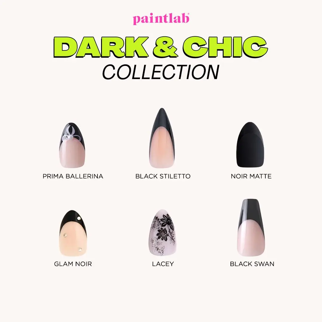 PaintLab Dark & Chic Press On Nails Collection